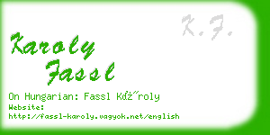 karoly fassl business card